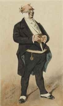 Homme debout tenant une tabatière by Henry Monnier, 1855