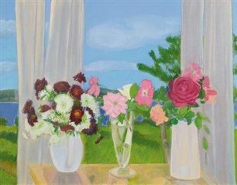 Roses and Chysanthemums - Jane Freilicher