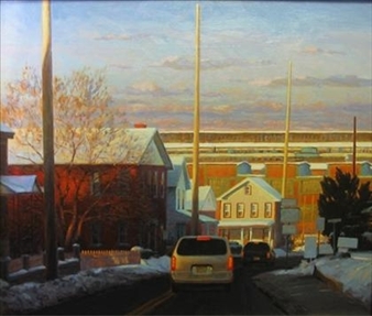 CITY SCENE AT DUSK - Robert Heilman