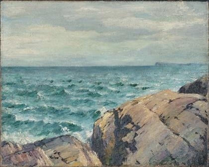 "CORNISH HEADLANDS, ST. IVES, ENGLAND" by Max Kuehne, 1912