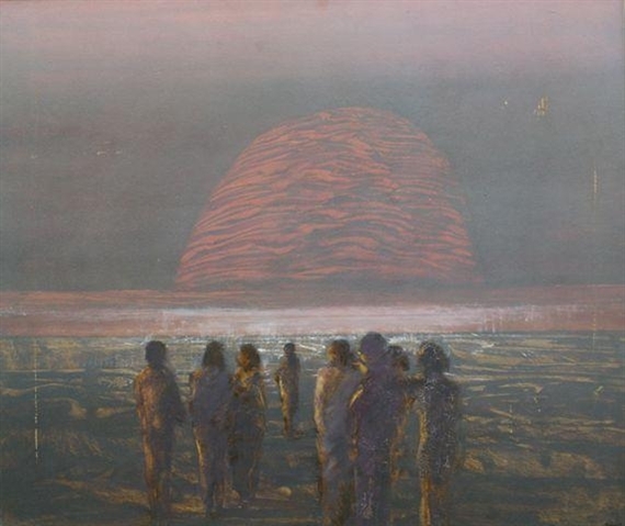Figures on Eerie Shores II by Lawrence Daws, 1972