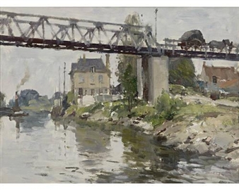 The bridge at Vernon - Edward Seager