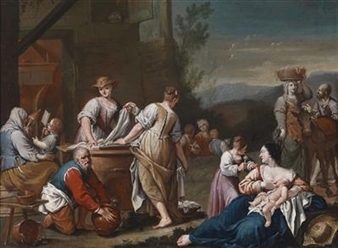 Figures at a Well - Stefano Ghirardini