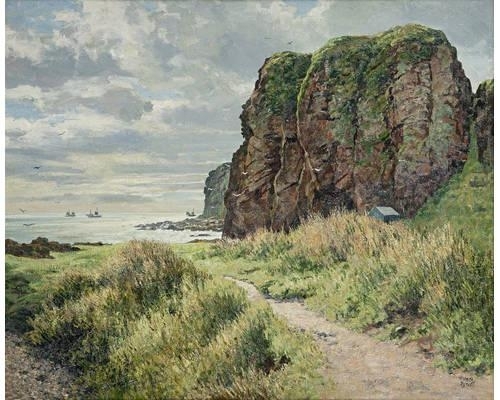 Path to the harbour, Auchmithie by James McIntosh Patrick‏