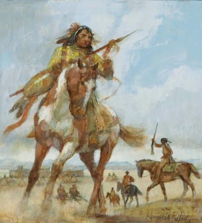 Kenneth Riley | 2 works: Coming to Trade - Fort Union | MutualArt