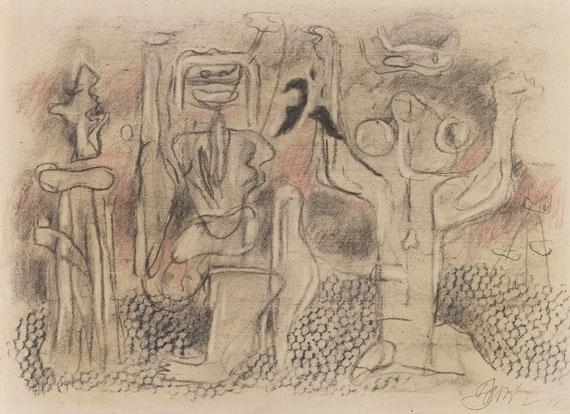 Figurengruppe mit Läufer by Willi Baumeister, 1944
