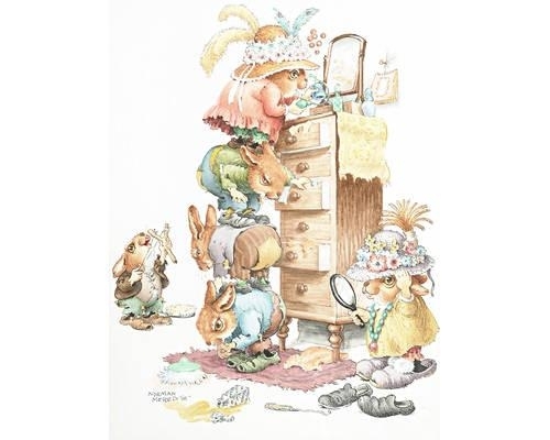 2 works: Kiss and Spill; Dressing Up by Norman Meredith