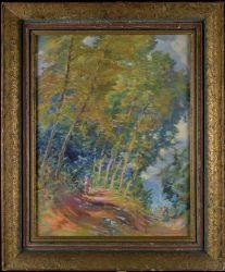 Artwork by František Myslivec, Birch trees in the sun, Made of Oil on canvas