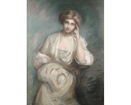 Maud Coleridge | Portrait of a seated lady in thought | MutualArt