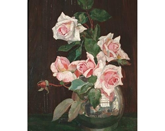 Vase of Pink Roses - Geoffrey Alan Baker