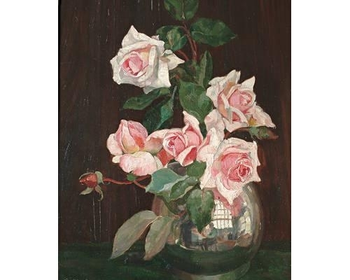 Vase of Pink Roses by Geoffrey Alan Baker