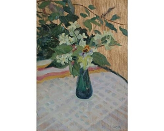 Vase of flowers with pansies - Cinzia Bonada