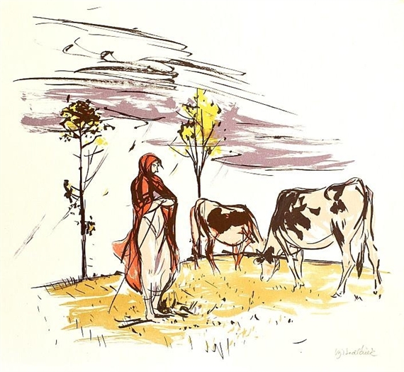 Shepherdess of cows