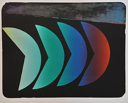 Artwork by Jan Botek, Night flight, Made of lithography