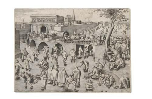 Skaters before the Gate of Saint George at Antwerp by Pieter Brueghel the Elder, 1553