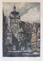 2 works: Rothenburg Street Scenes - Paul Von Coberg Sollmann