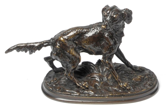 Pierre-Jules Mene | Model of a crouching pointer (Chien Braque {Tac ...