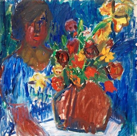 Woman with Flowers by Ivan Ivarson