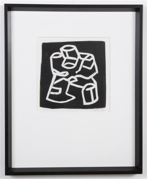 Abstract in black and white of figure