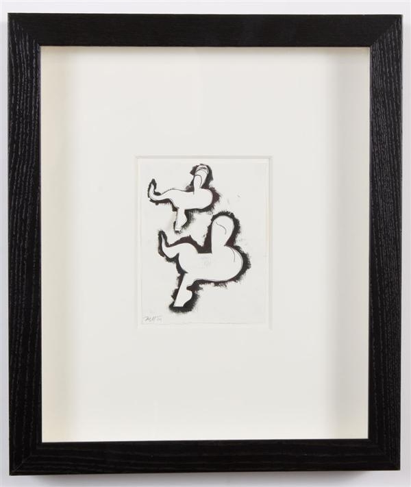 Artwork by Mark Mueller, Study for "Two Birds", Made of ink and mixed media on paper