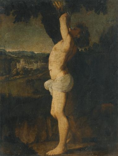 Artwork by Emilian School, 16th Century, Saint Sebastian, Made of oil  on  canvas