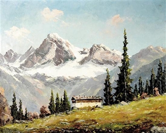 ALPINE SCENE - K. Liegnitz