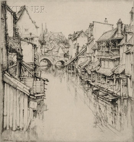 The Little Bridge, Chartres by Ernest David Roth, 1944