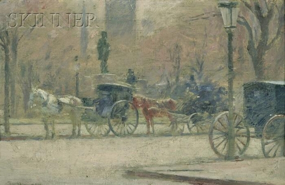 Hansom Cabs by Theodore Robinson