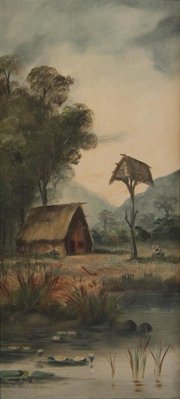 George De Ritz | Landscape with Early Maori Settlement #1 | MutualArt