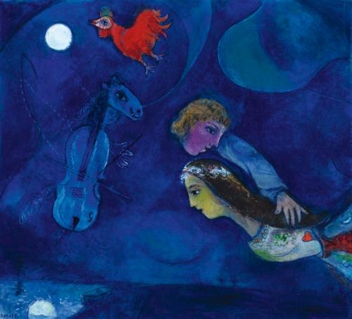 Coq rouge dans la nuit by Marc Chagall, 1944