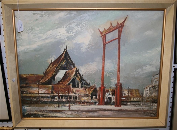 View of a Temple by M.L. Poum Malakoul, 1961