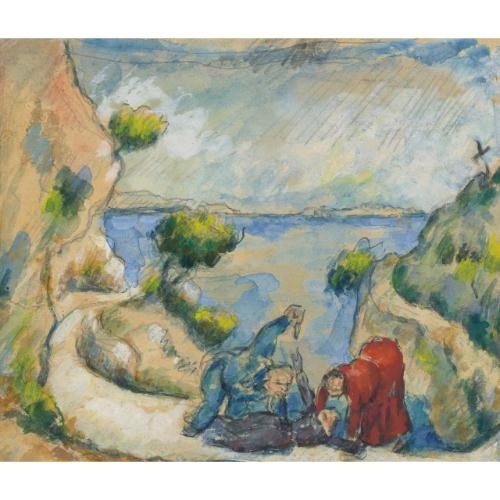 LE MEURTRE DANS LA RAVINE by Paul Cézanne, circa  1874-1875