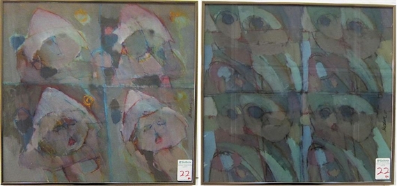 2 works: "Bird Ladies"; "Muses-Four Parts" by Evelyn Sheehan, 1980