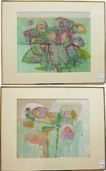2 works: &quot;Greenery Scenery&quot;; &quot;Iridescent Morning&quot; - Evelyn Sheehan