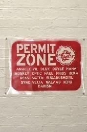 Permit Zone Info Board (Red & White)