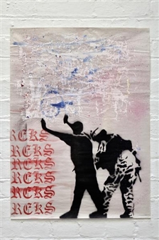 Untitled (Single Soldier at Checkpoint/Red Reks) - Greg Hilleard