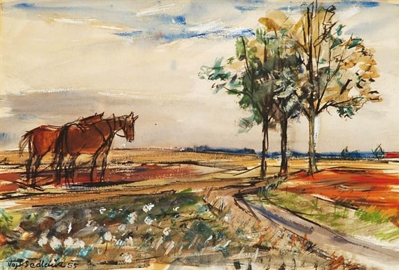 Landscape by Vojtěch Sedláček, 1955