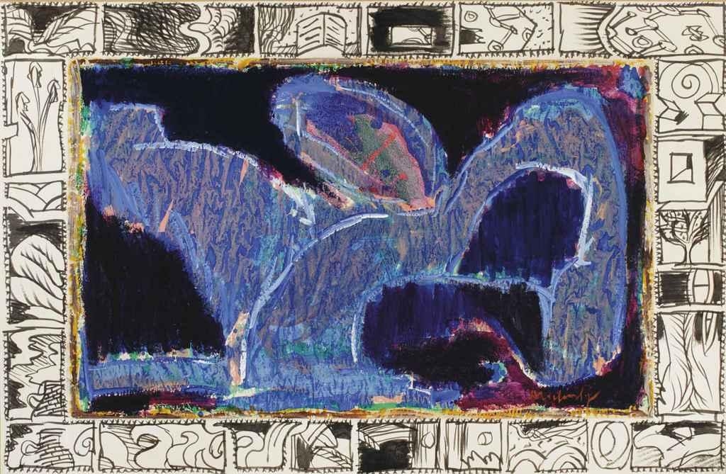 Bleu de chauffe by Pierre Alechinsky, 1994-1995