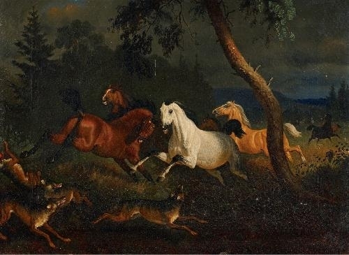WILD HORSES AND WOLFES by Friedrich Anton Kilp