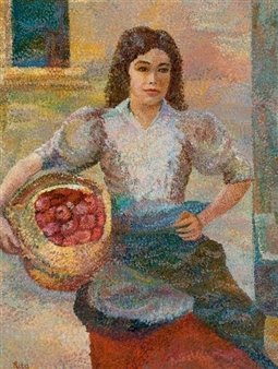Apple Maiden on the Spanish Steps - Rita Hoffman Shulak