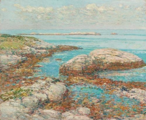 ROCKS AT APPLEDORE, MORNING by Childe Hassam, 1909