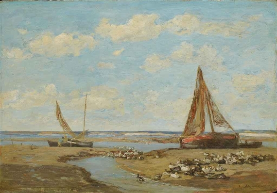 Eugène Louis Boudin | Environs d'Honfleur, pâturage (1854