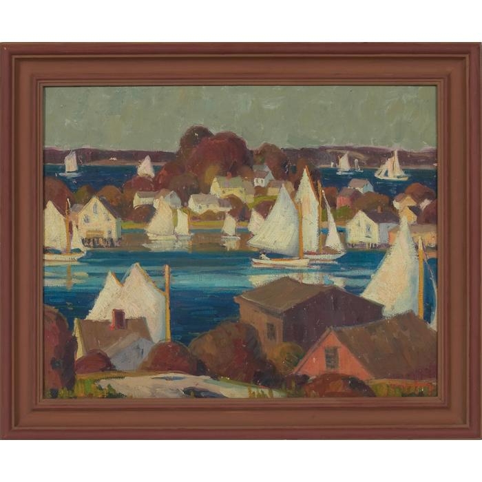 Artwork by Irma René Koen, Harbor Scene, Made of oil on canvas