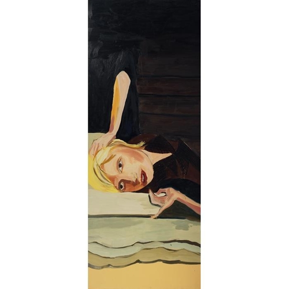 Reclining Woman on Yellow by Chantal Joffe, 2004
