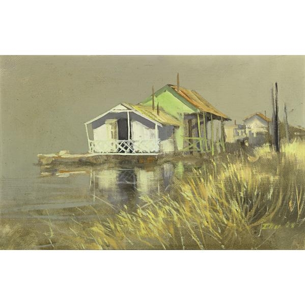 Artwork by Robert R. Bliss, 2 Works : Riverboat ; Untitled, Made of Oil on canvas