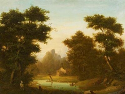 Romantic Landscape with Ruins by De Angelis
