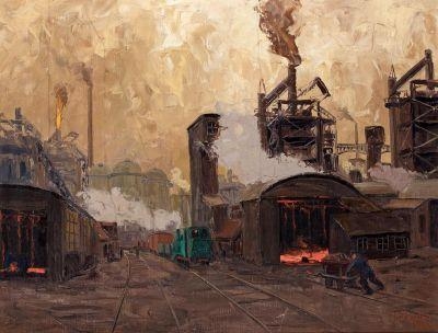 Artwork by Erich Mercker, Iron Mill, Made of Oil on canvas