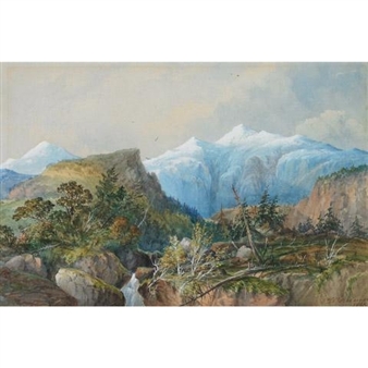 Waterfall In The Rockies - William Nicoll Cresswell