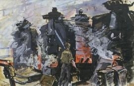 Lysaght's Springhill Works, Tandem Hill by Roy Dalgarno, 1944