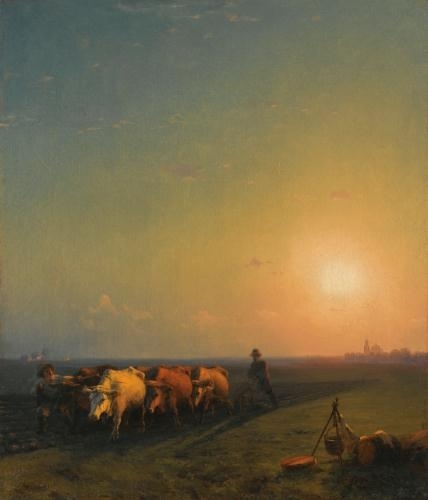 Ploughing the Fields, Crimea by Ivan Aivazovsky, 1865